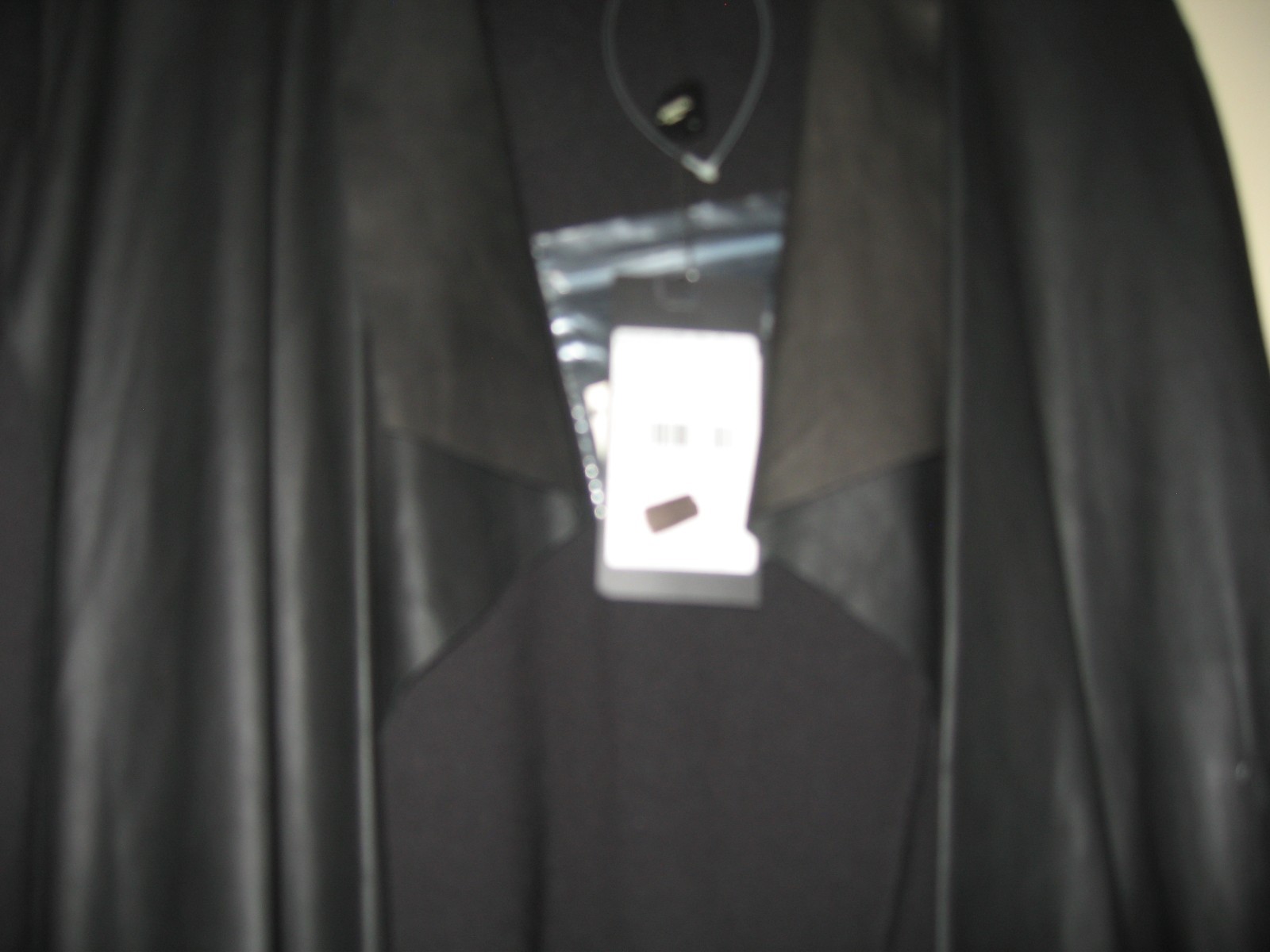 Max Mara Weekend Draped Collar Goat Soft Leather Jacket Black Size Uk 16