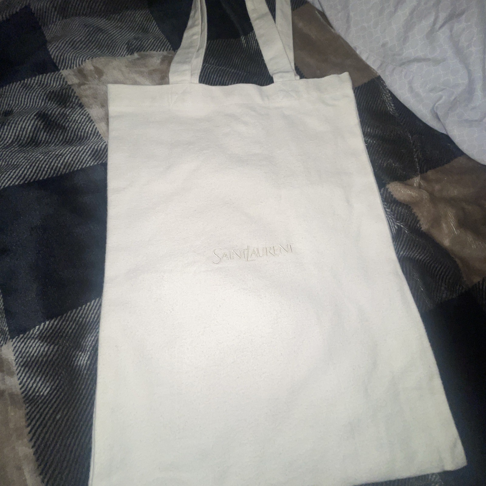 Saint Laurent ToteBag Designer Accessory Collectible 17×13 Inches Cream