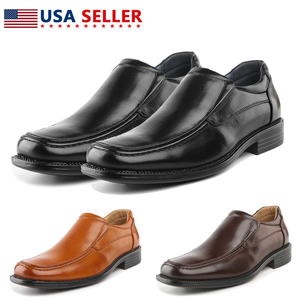 Bruno Marc Men’s Leather Lined Square Toe Formal Dress Loafers Slip On Shoes US