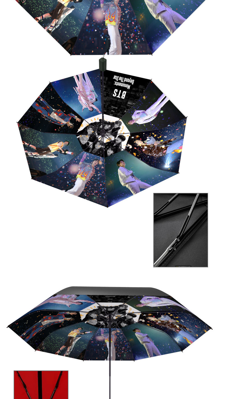BTS Fan Umbrella: Windproof and UV-Protective—For Both Sun and Rain