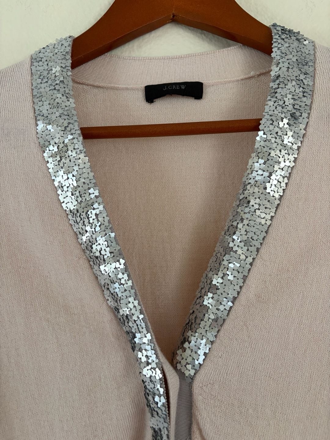 J.Crew 100% Merino Wool Cardigan with Sequin Embellished Placket