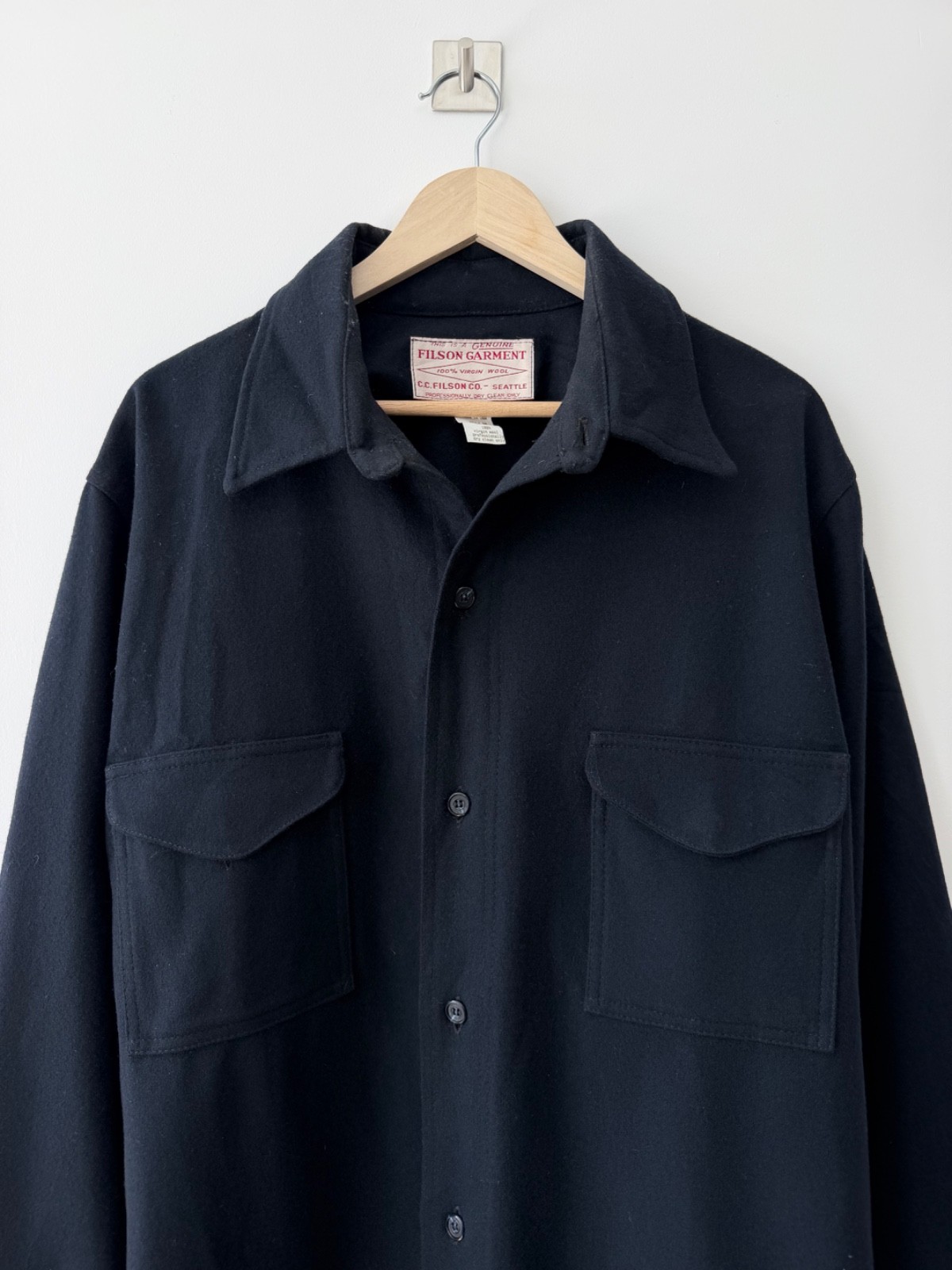 Filson Black Jac Shirt 100% Virgin Wool Style 90 Made in Usa Size 48