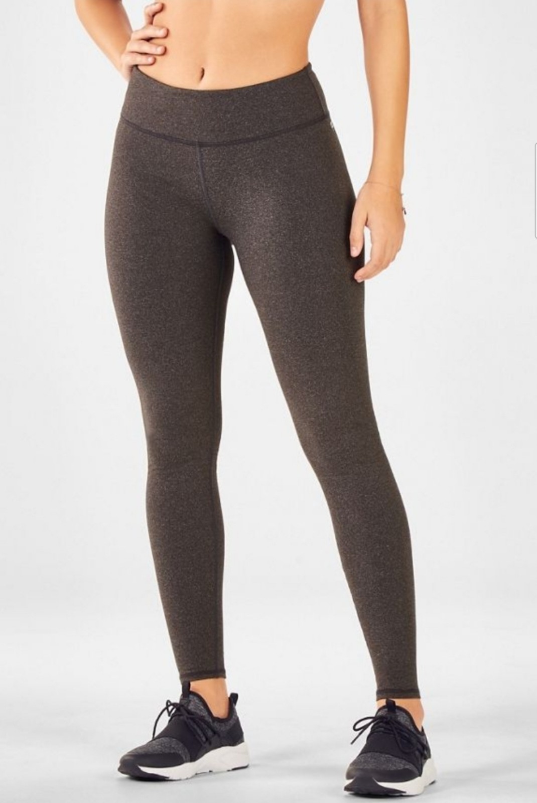 Fabletics Define Mid Rise Heathered Gray Powerhold Tight Leggings Women’s Small