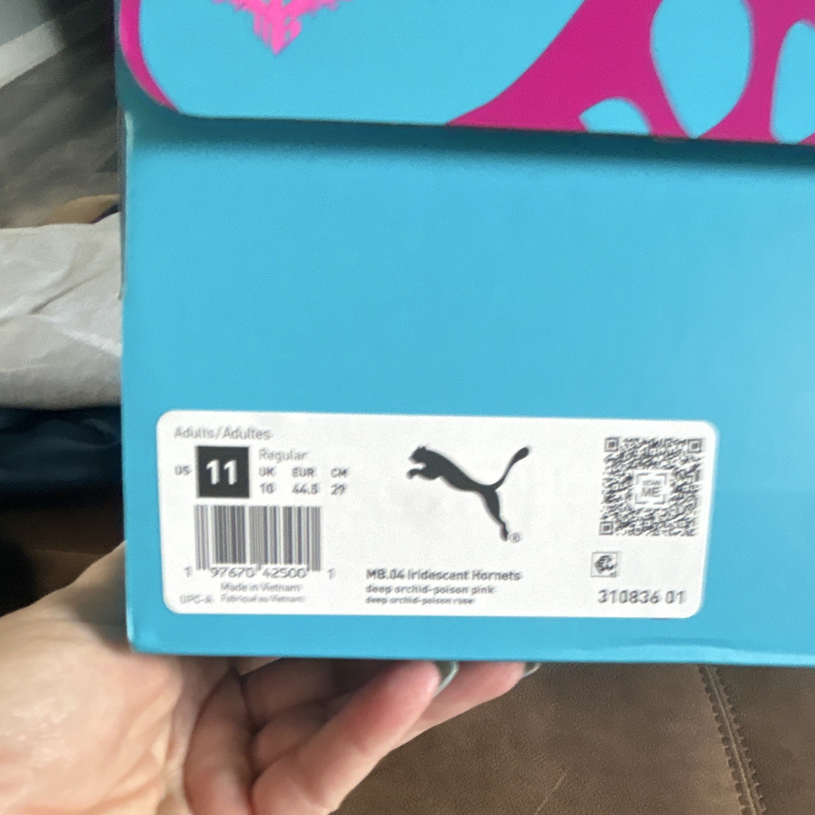 PUMA MB.04 Iridescent LaMelo Ball Mid Top Mesh Pink/Blue 310836-01