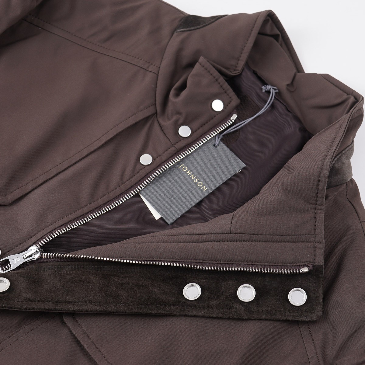 Brett Johnson ‘Lugano’ Brown Padded Silk Safari Field Jacket S (Eu 48) NWT