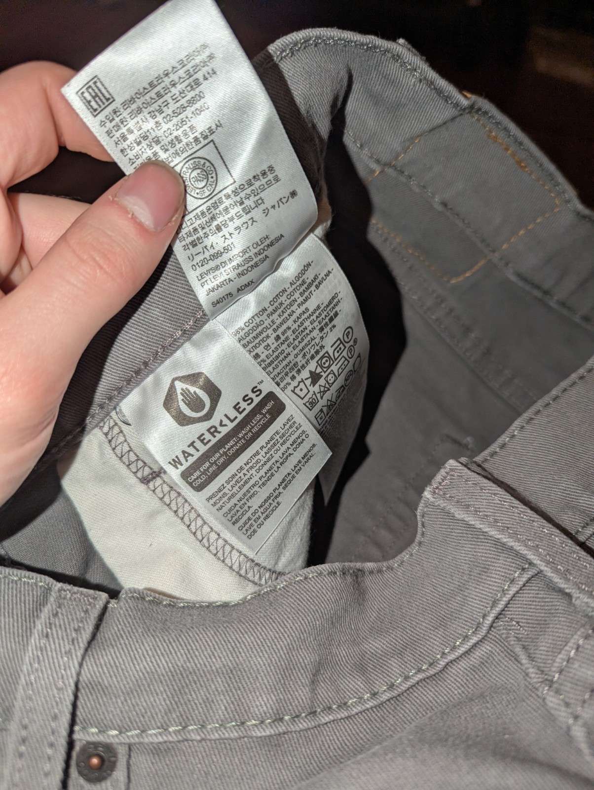 Levi’s 513 Slim Straight Jeans Size 32 Gray Denim 30.5″ Inseam Cotton