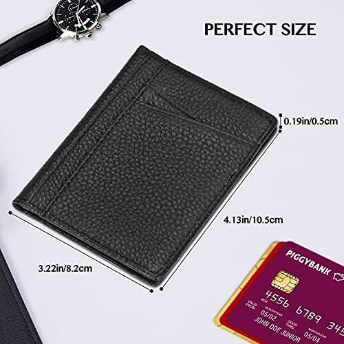 Crackle Leather Card Holder RFID Blocking Card Case with 8 Slots and 2 ID Window
