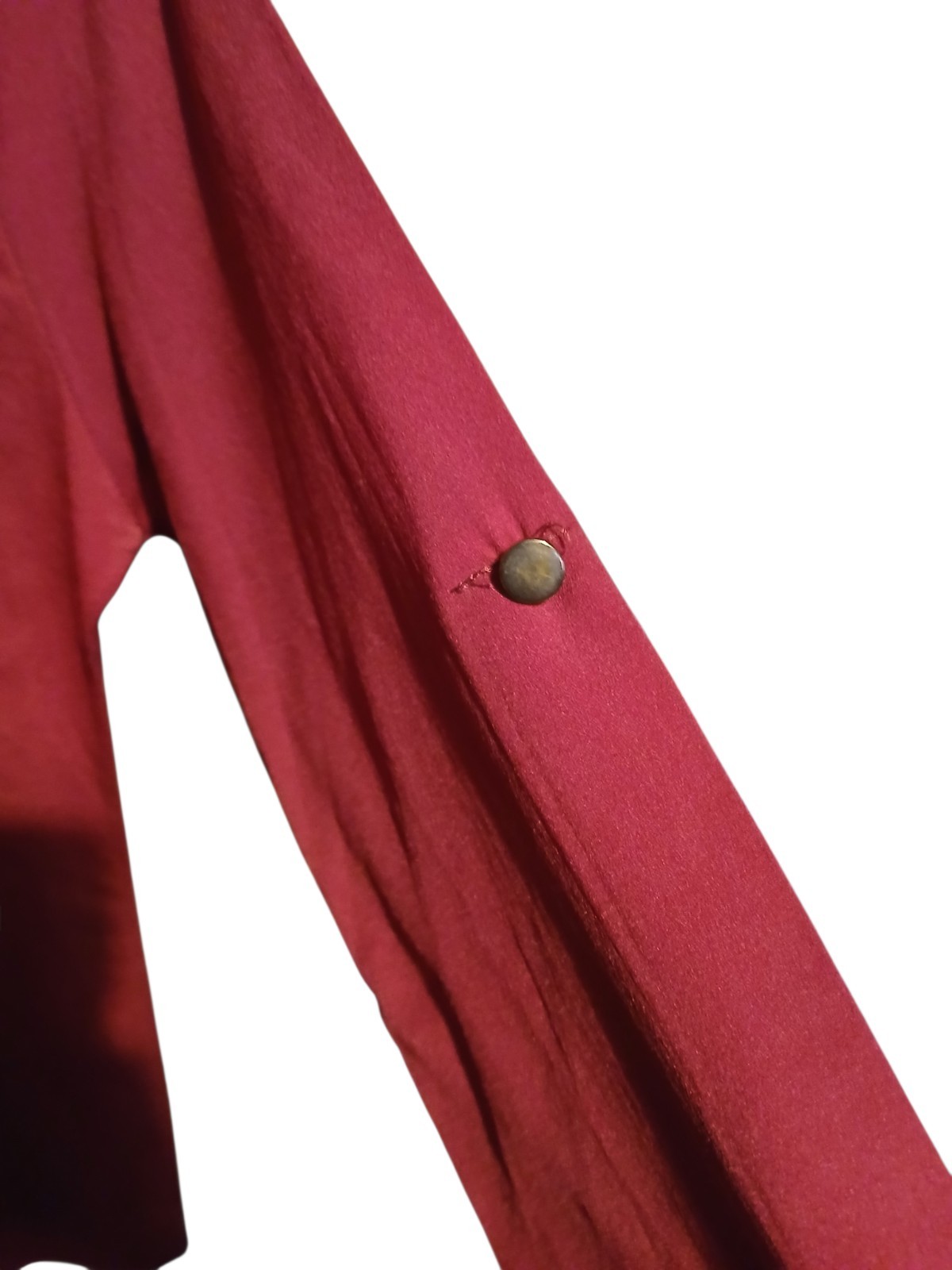 Avori Collection Burgundy Zip Neck Top 3/4 Sleeve UK L EUR 42 Smart Casual