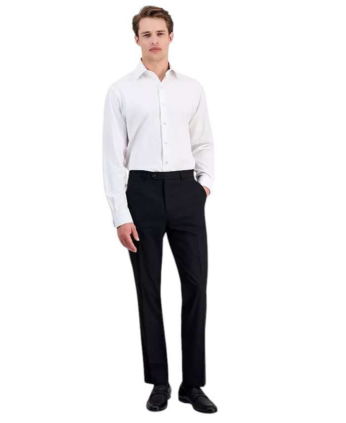 Alfani Mens Slim fit Dress Pants 32 / 32 Black Solid Stretch