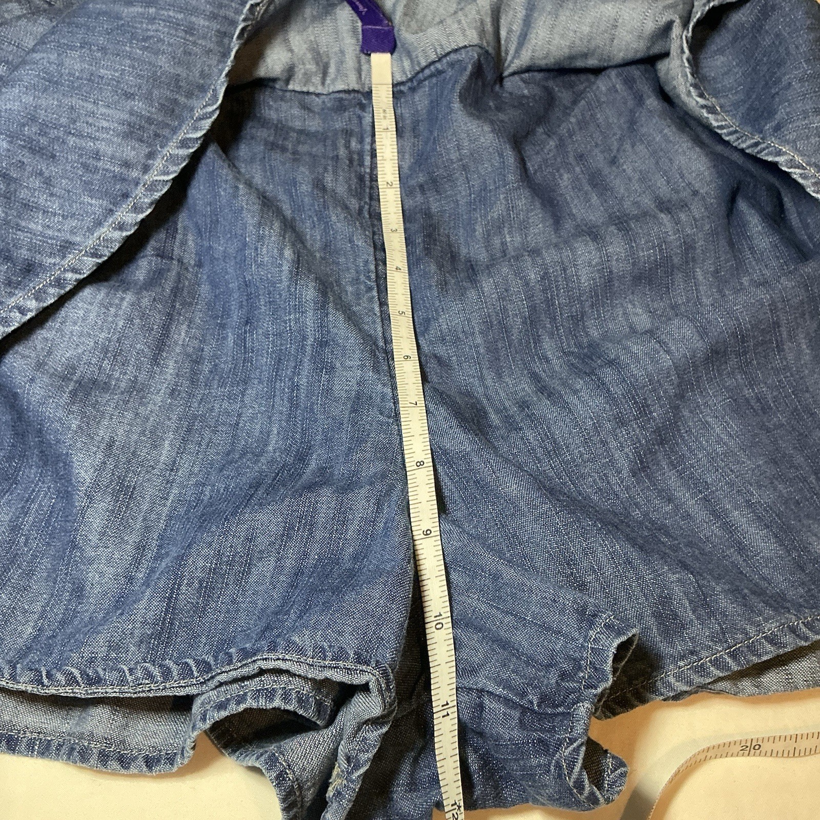 Free People We The Free Paradise Found Denim Skort Mini Skirt Mid Indigo Medium