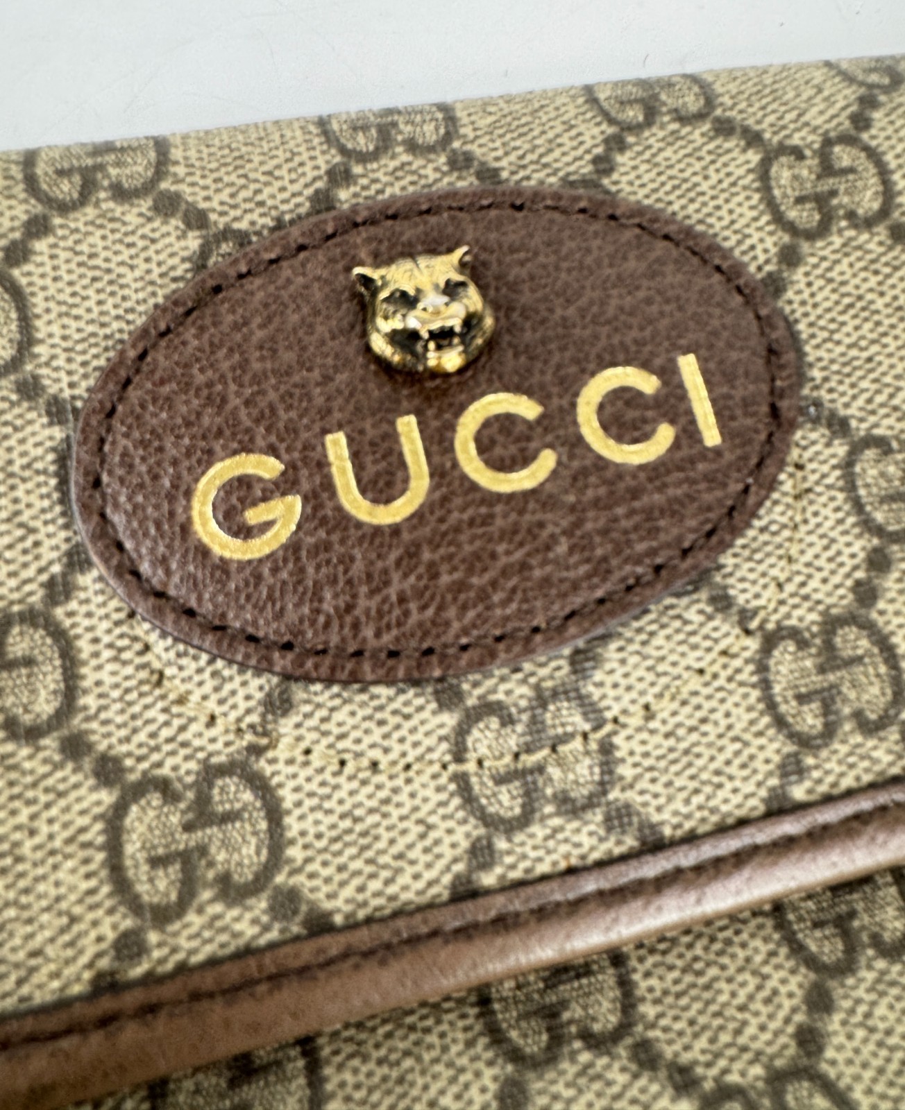 Gucci Auth Neo Beige Brown GG Supreme Belt Bag Leather Monogram Runway NO Belt
