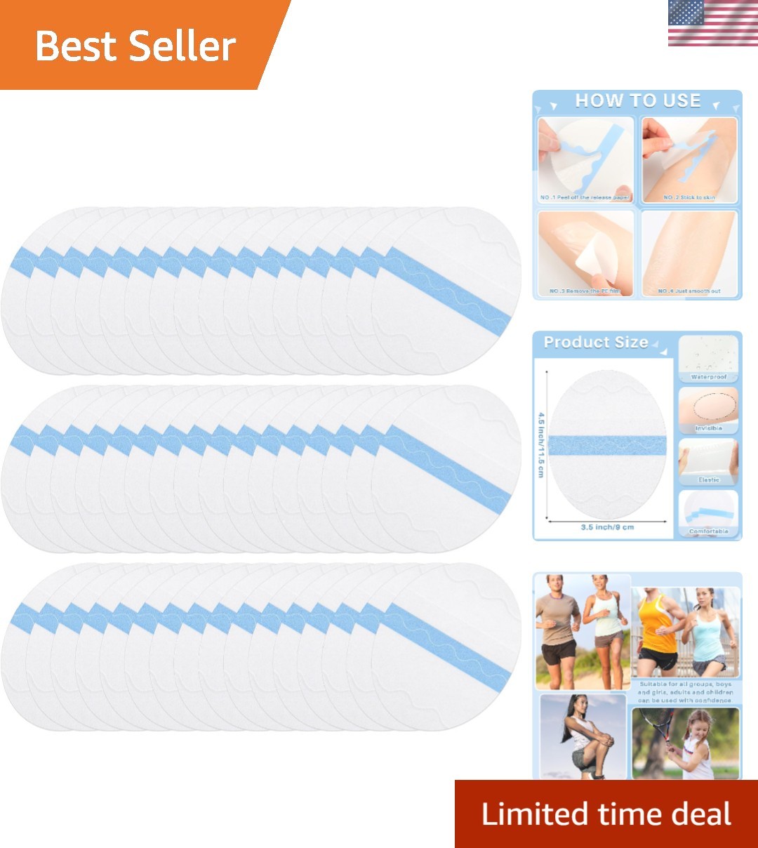 48 Pcs Thigh Inner Anti Chafing Sticker Thigh Patches Thigh Tapes Chafe Prote…