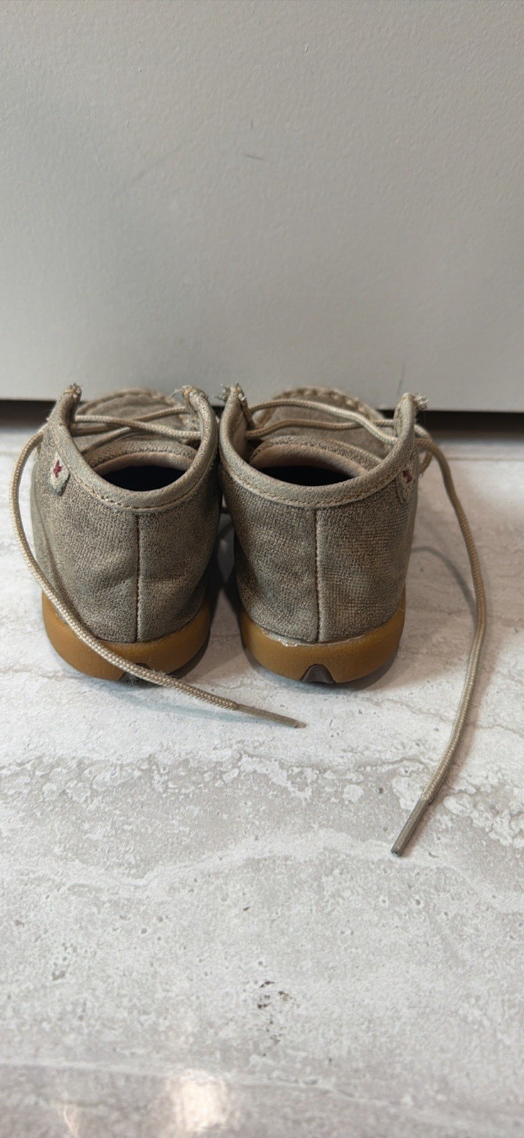 Twisted X Unisex Kids Tan Leather Moccasin Lace-Up Shoes 8M M ICA0005
