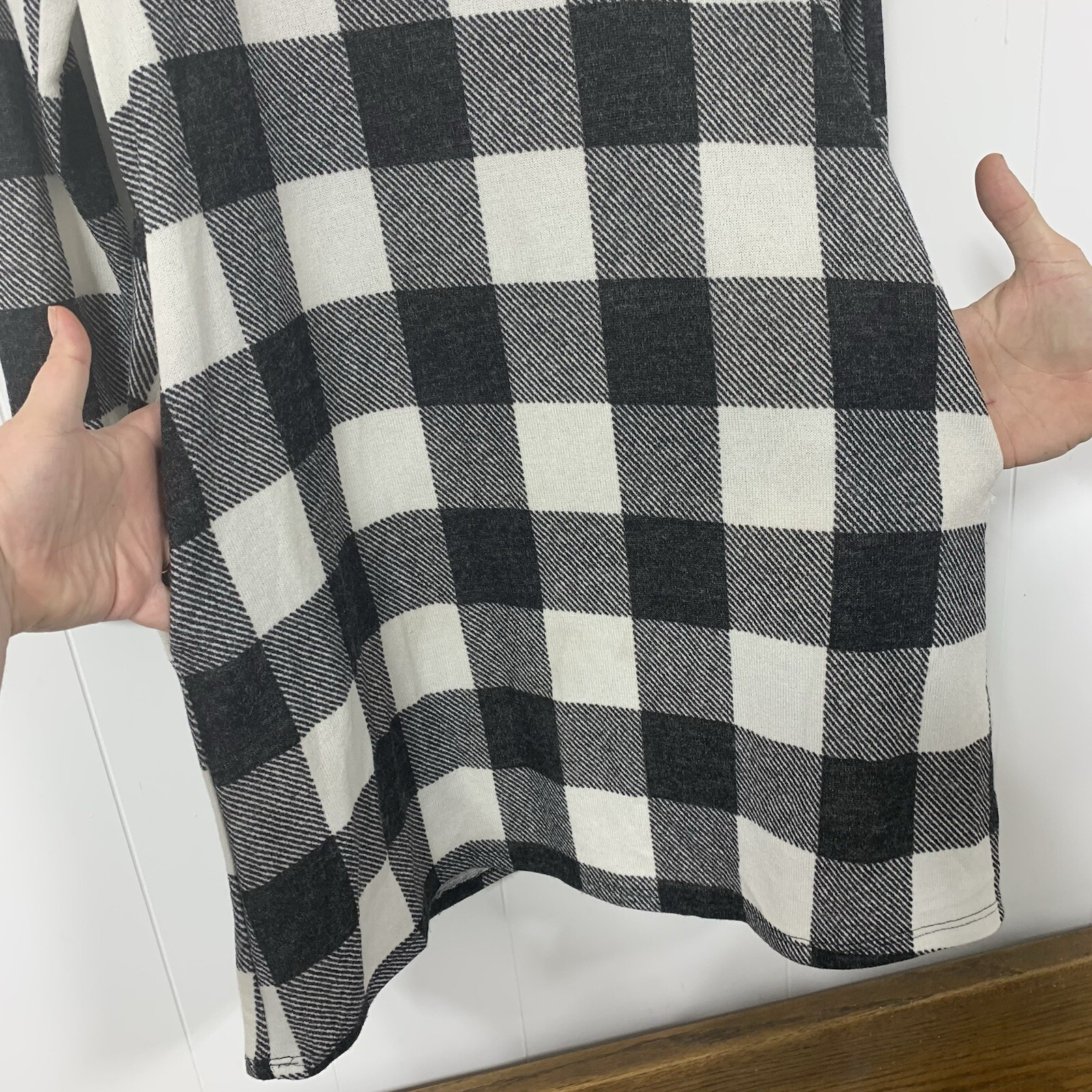 Sweet Lovely by Jen Pretty In Plaid Dress Black & White Size Small Long Sleeve