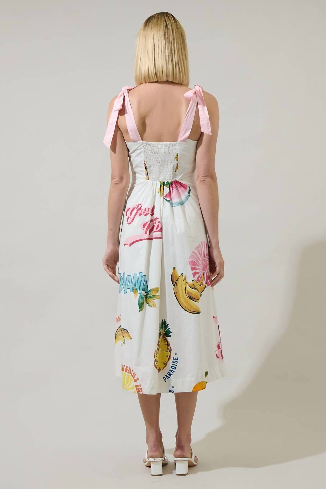Sugarlips Zahra Island Tyra Smocked Midi Dress Size XL