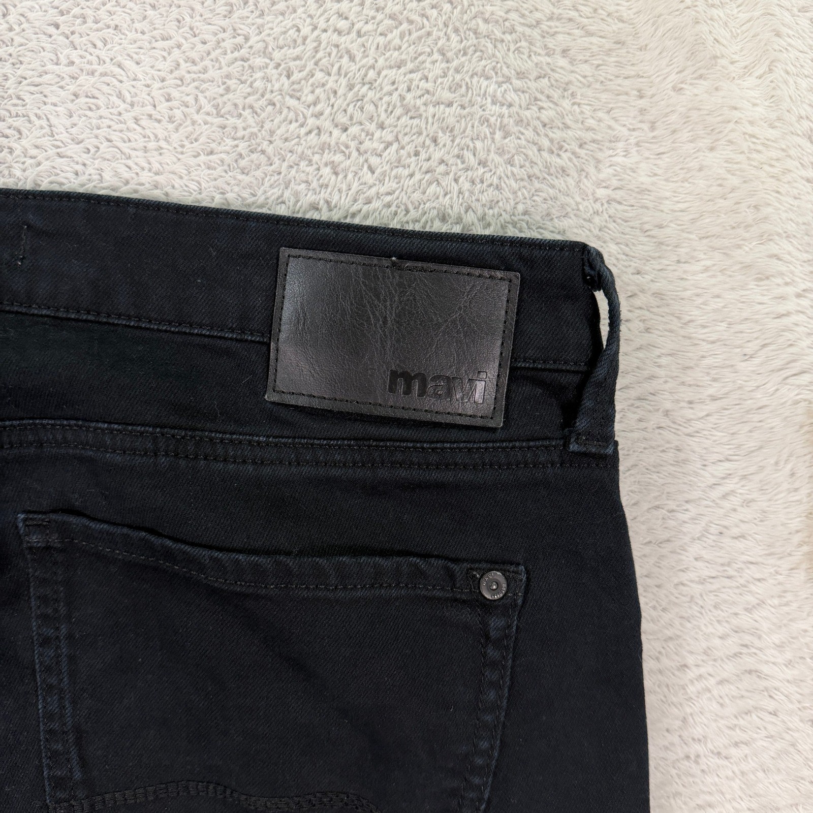 Mavi Mens 34×32 Jake Slim Leg Jeans Adult Black Comfort Stretch Minimalist Denim