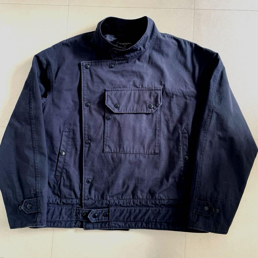 Engineered Garments Swedish Army Motorcycle Jacket Navy L Cotton Ripstop F/S JP