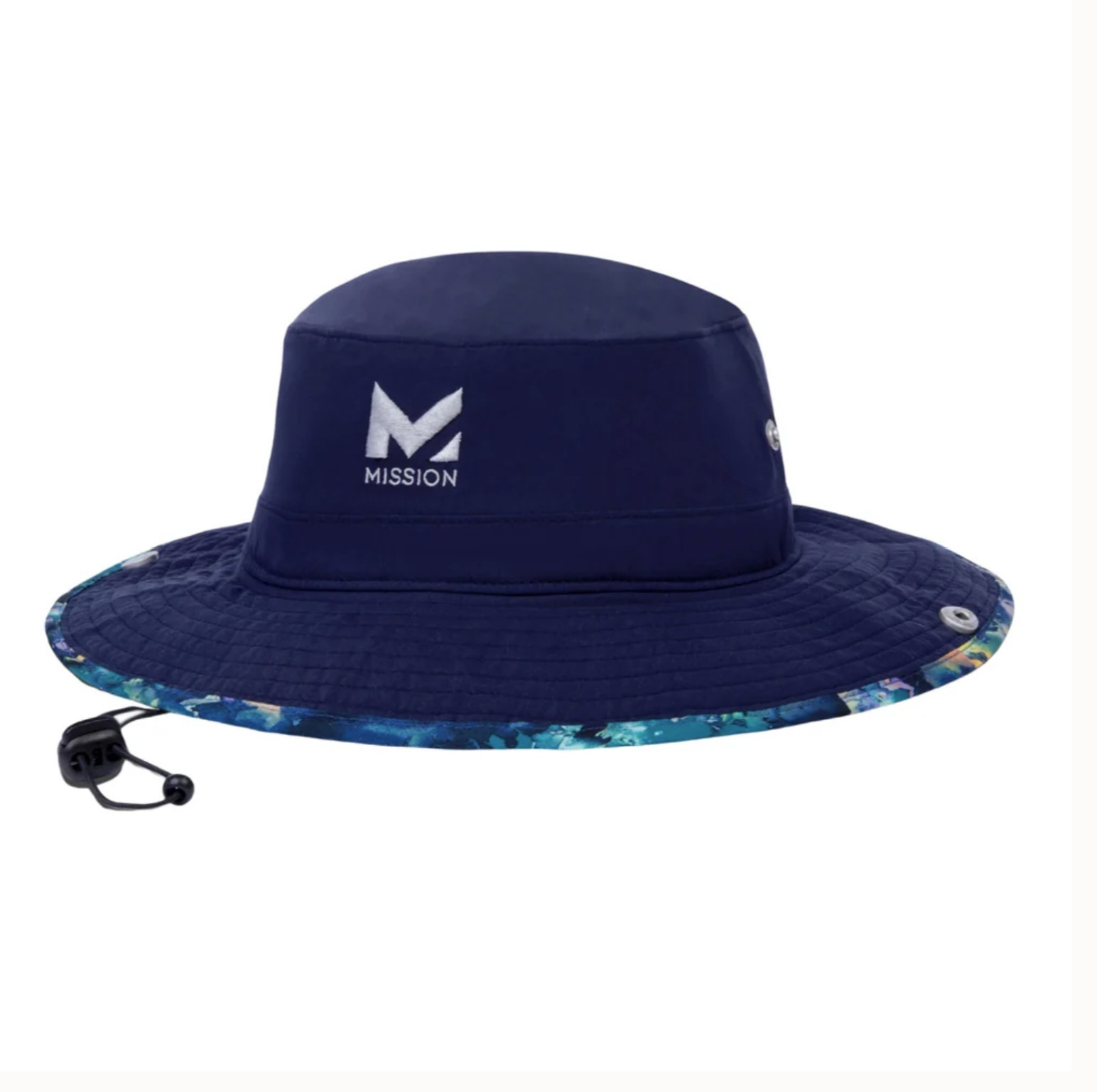 NWT Mission Cooling Bucket Hat Adult OS Navy Blue UPF 50 Lightweight Embroidered