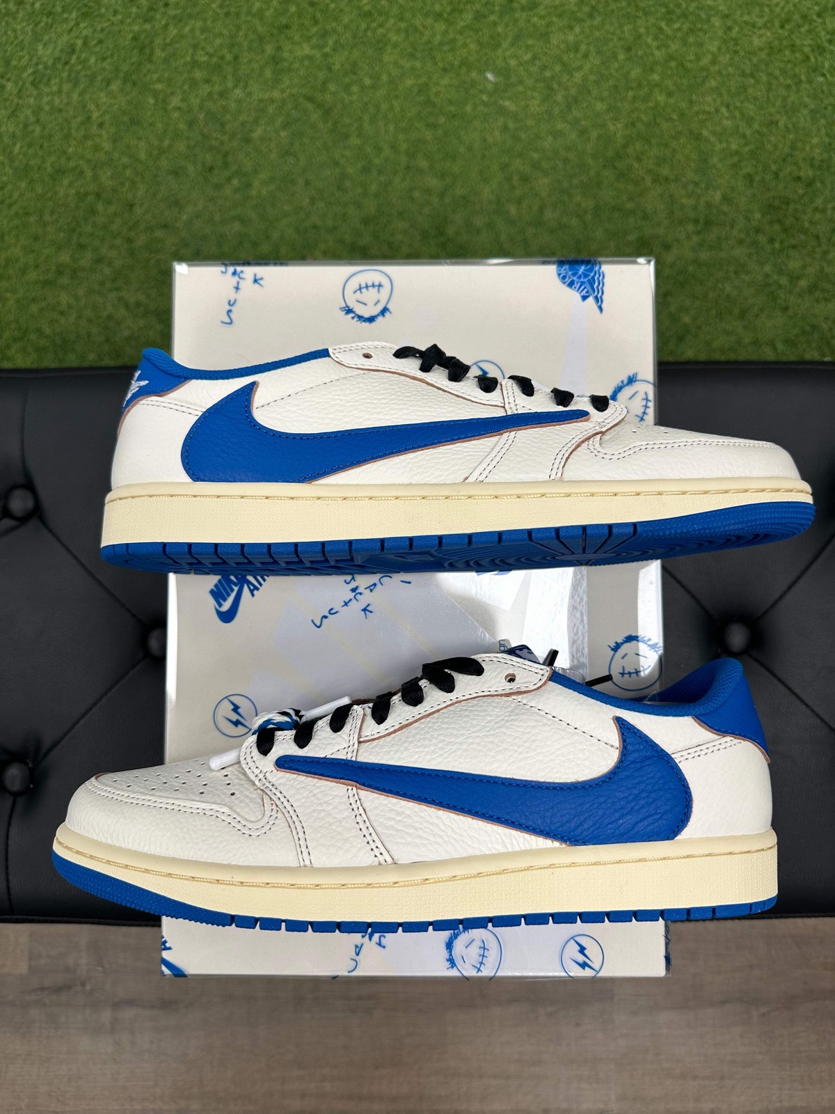 Jordan 1 Retro Low OG SP Fragment x Travis Scott Sail Military Blue – Size 11 (2