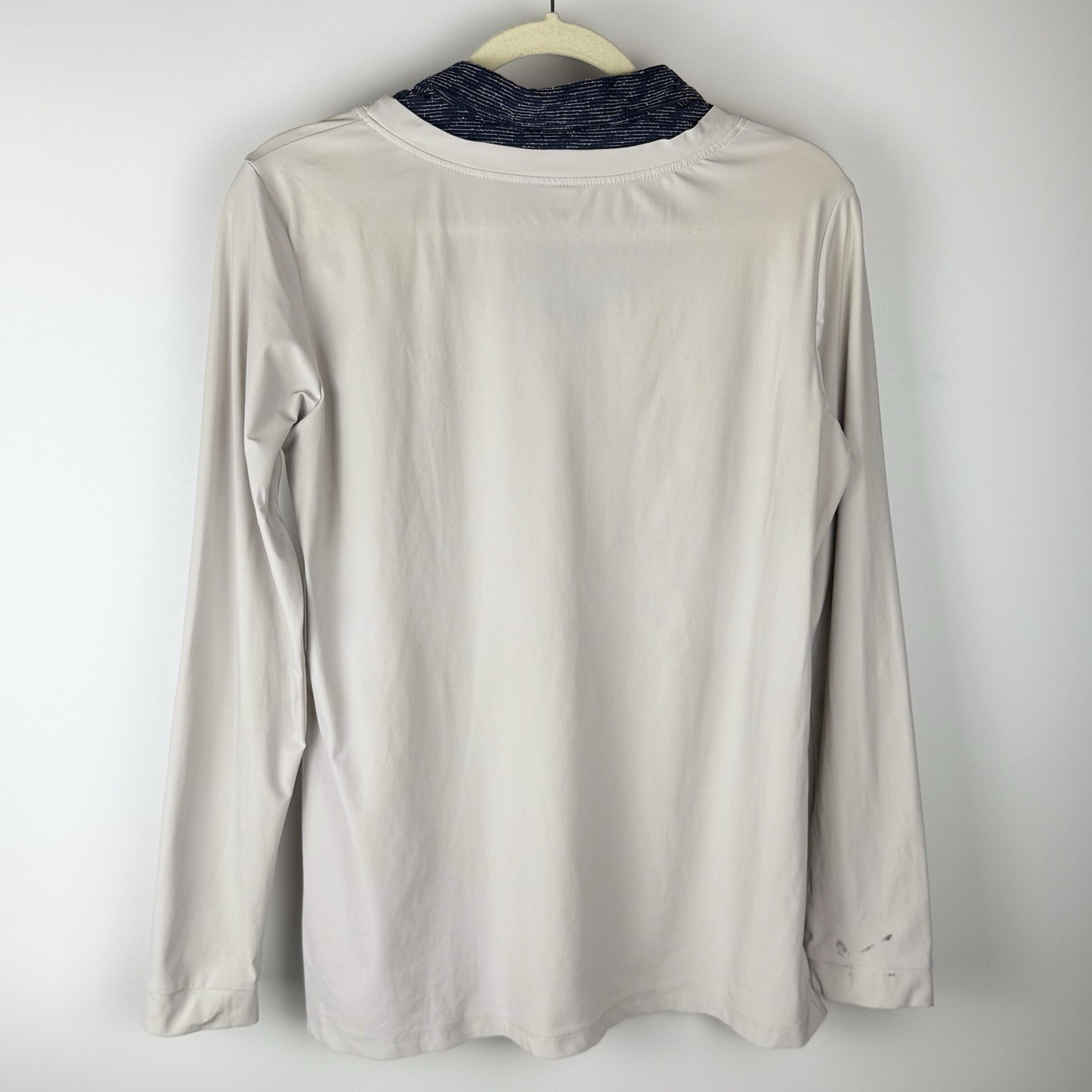callidae The Practice Shirt Gray w/Blue White Stripes XL Equestrian Riding Top