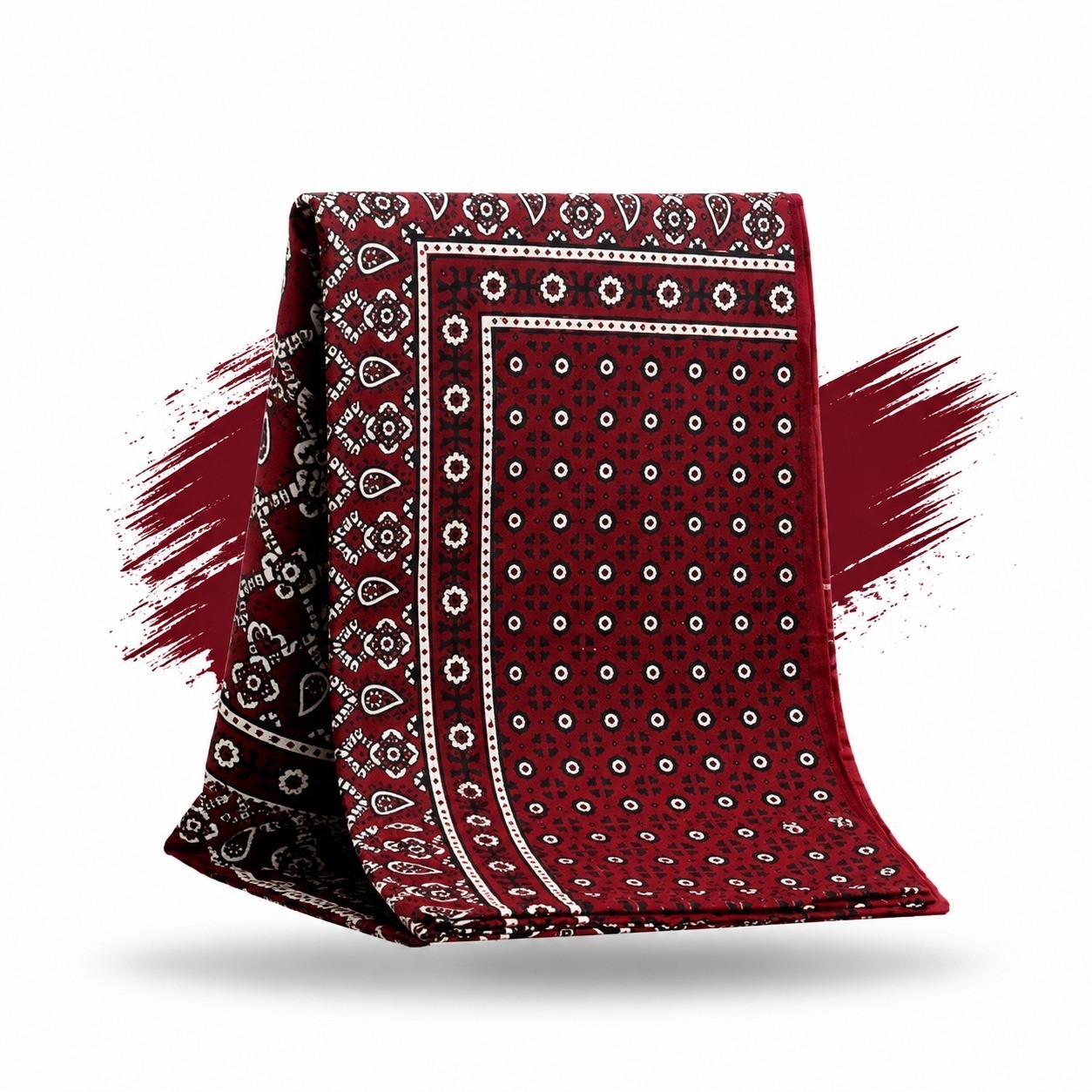 Block Printed Ajrak Dupatta Shawl – Traditional Sindhi Stole for Cultural Events