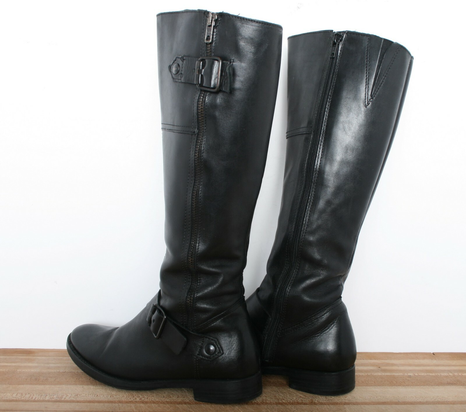 ALDO Black Leather 15″ Tall Riding Boots EUR 37 / Approx. US 6.5 Women’s