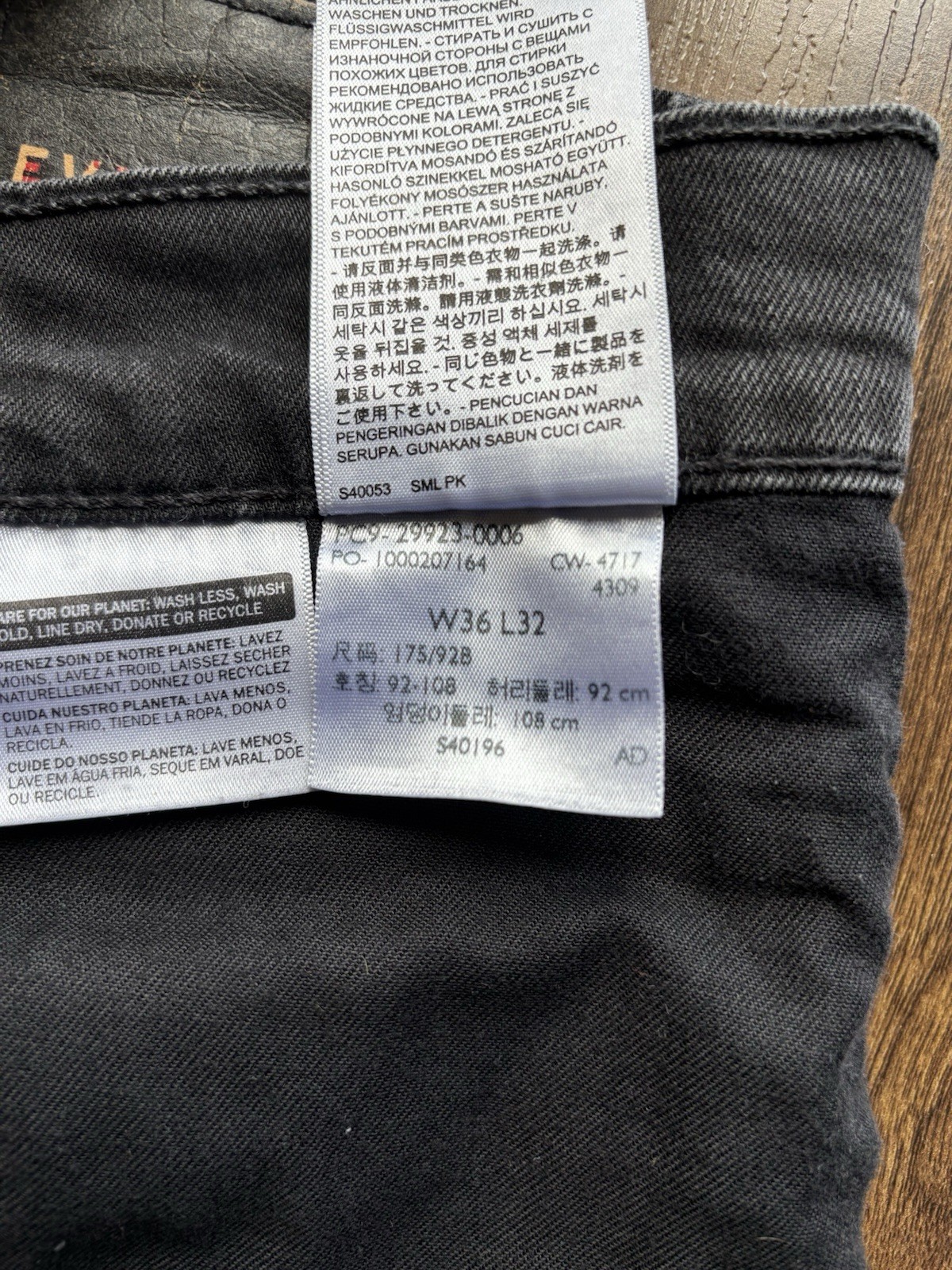 Vintage Levis 511 “Line 8” Slim Fit W36 L32 Charcoal 29923-0006 BNWOT RRP £139