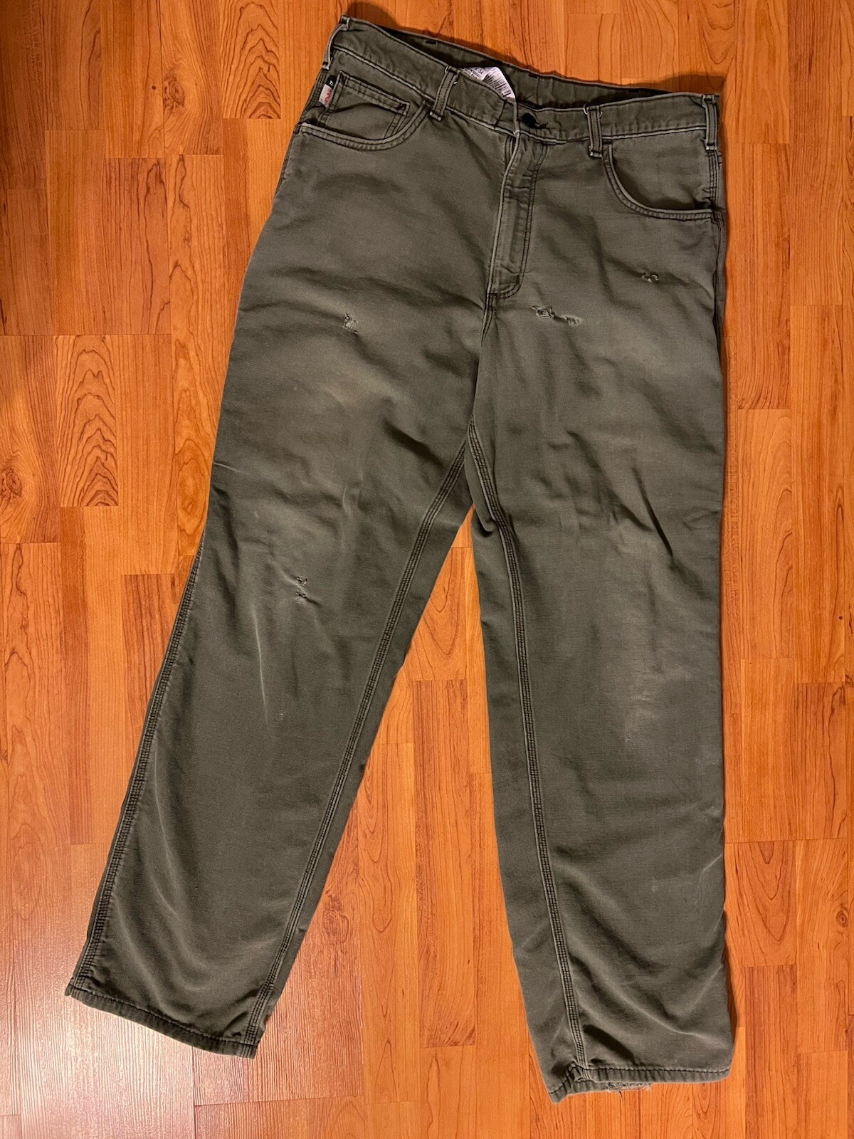 Green Moss Olive Carhartt Pants FRB159-Mos 36 X 34, Fits 34 Waist