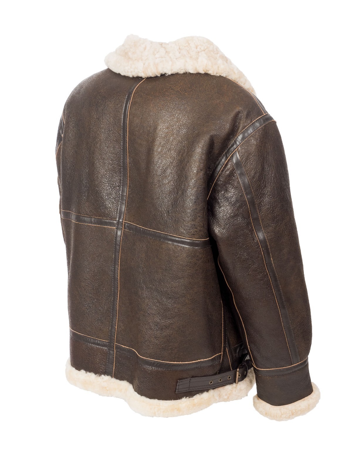 Mens B3 Shearling Jacket Tan Beige Fur Bomber Pilot RAF Sheepskin Jacket