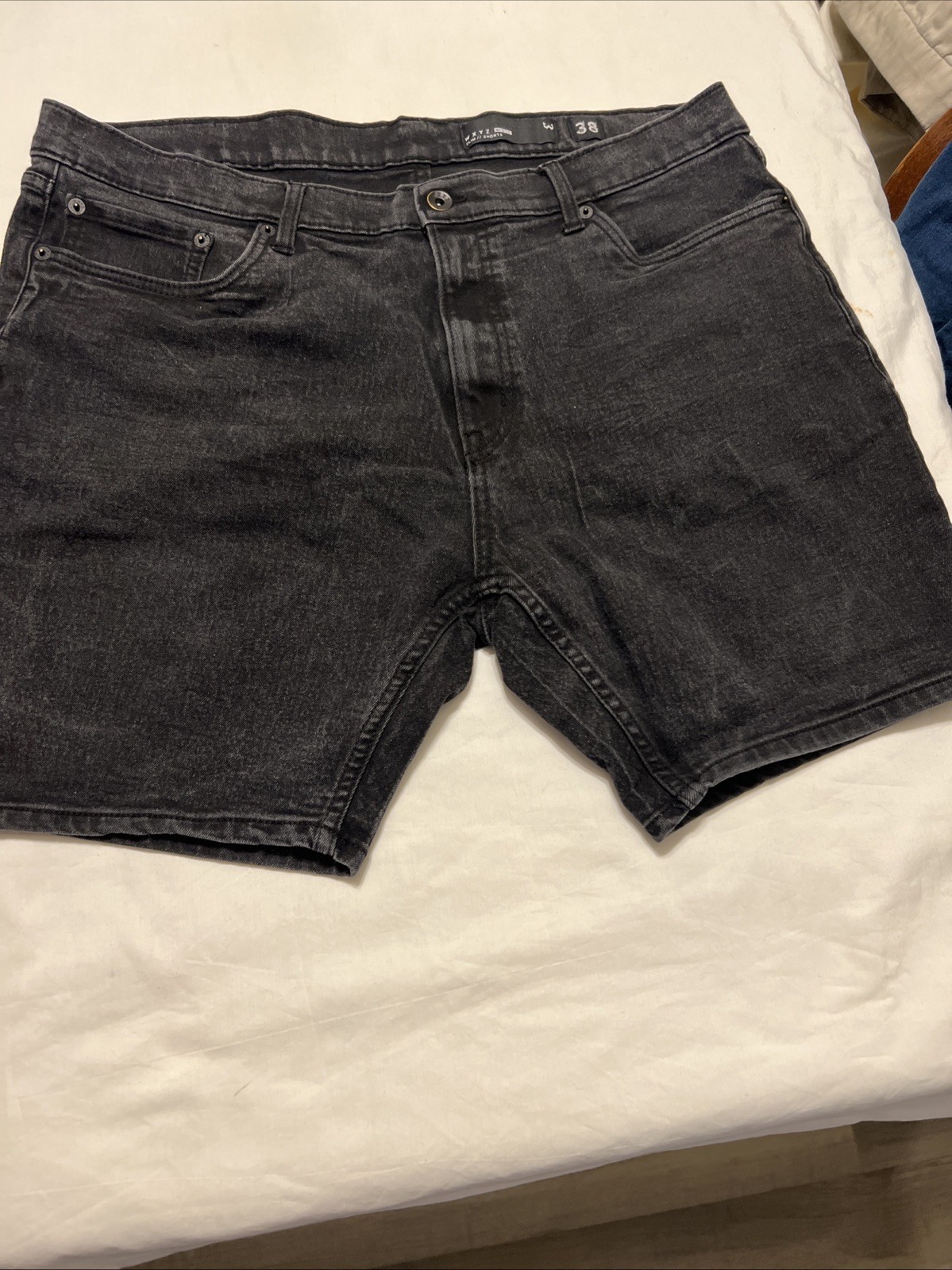 WXYZ MFG CO Shorts Womens 38 Black Denim Cotton Spandex
