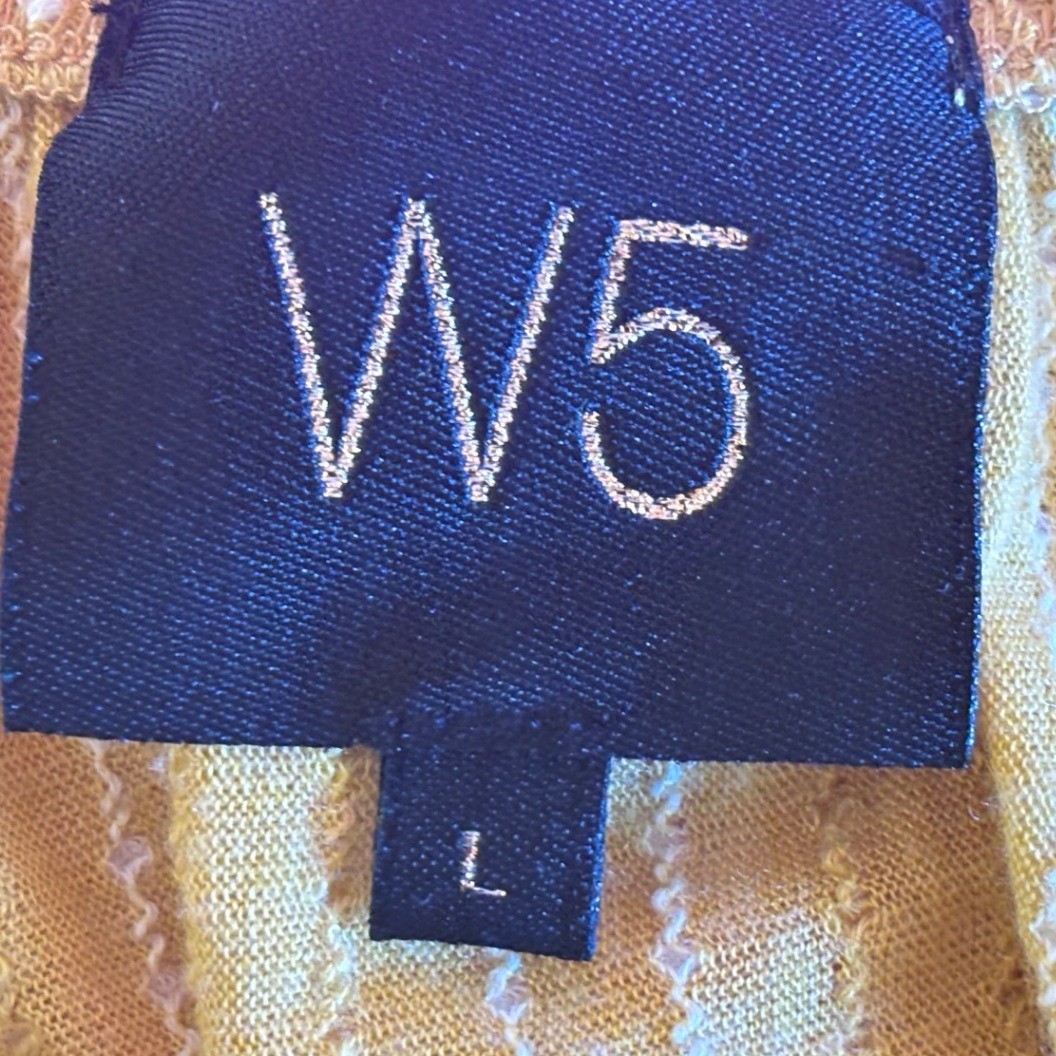W5 Mustard Yellow Boho Peasant Top Flutter Sleeve Crinkle Textured Blouse Large