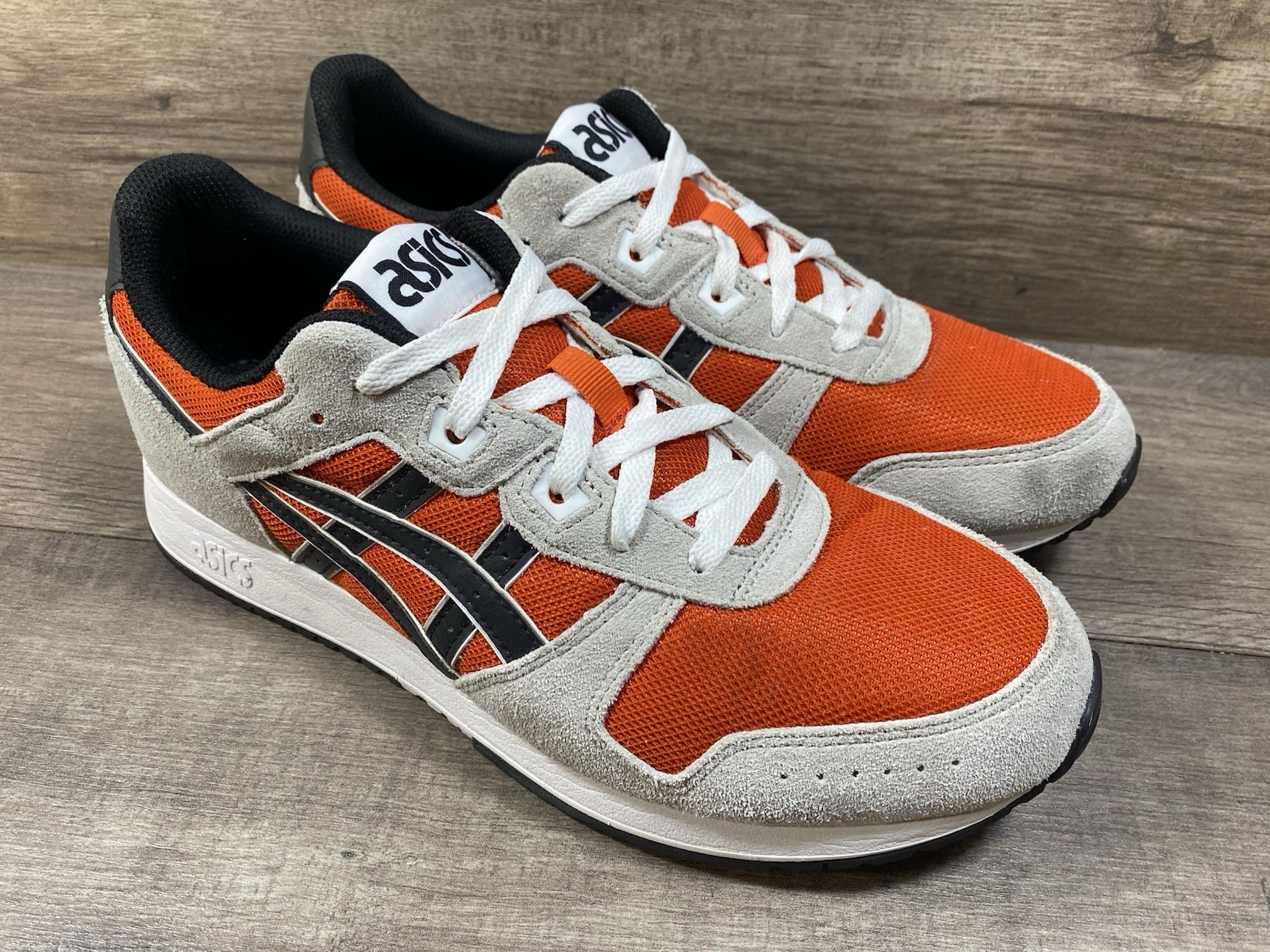Asics Lyte Classic Shoes Sneakers Gray Orange 1201A477 Mens Size 9.5