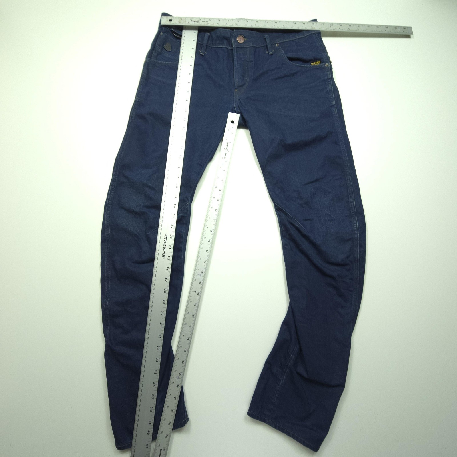 G-Star Raw Mens Jeans 33×32 Blue Button Fly Arc Zip 3D Slim Zip Pocket Tapered