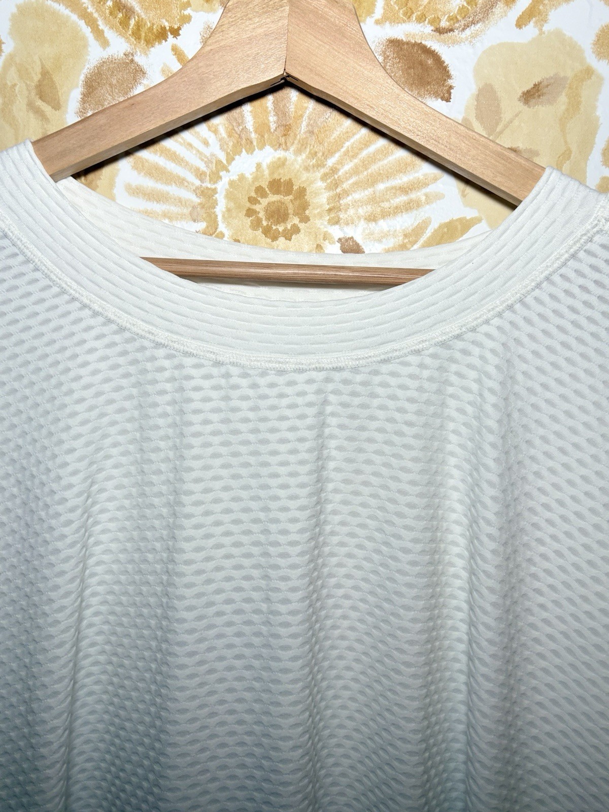 Calia Cream Waffle Knit Pullover | Oversized Athleisure Lounge Top | Cozy