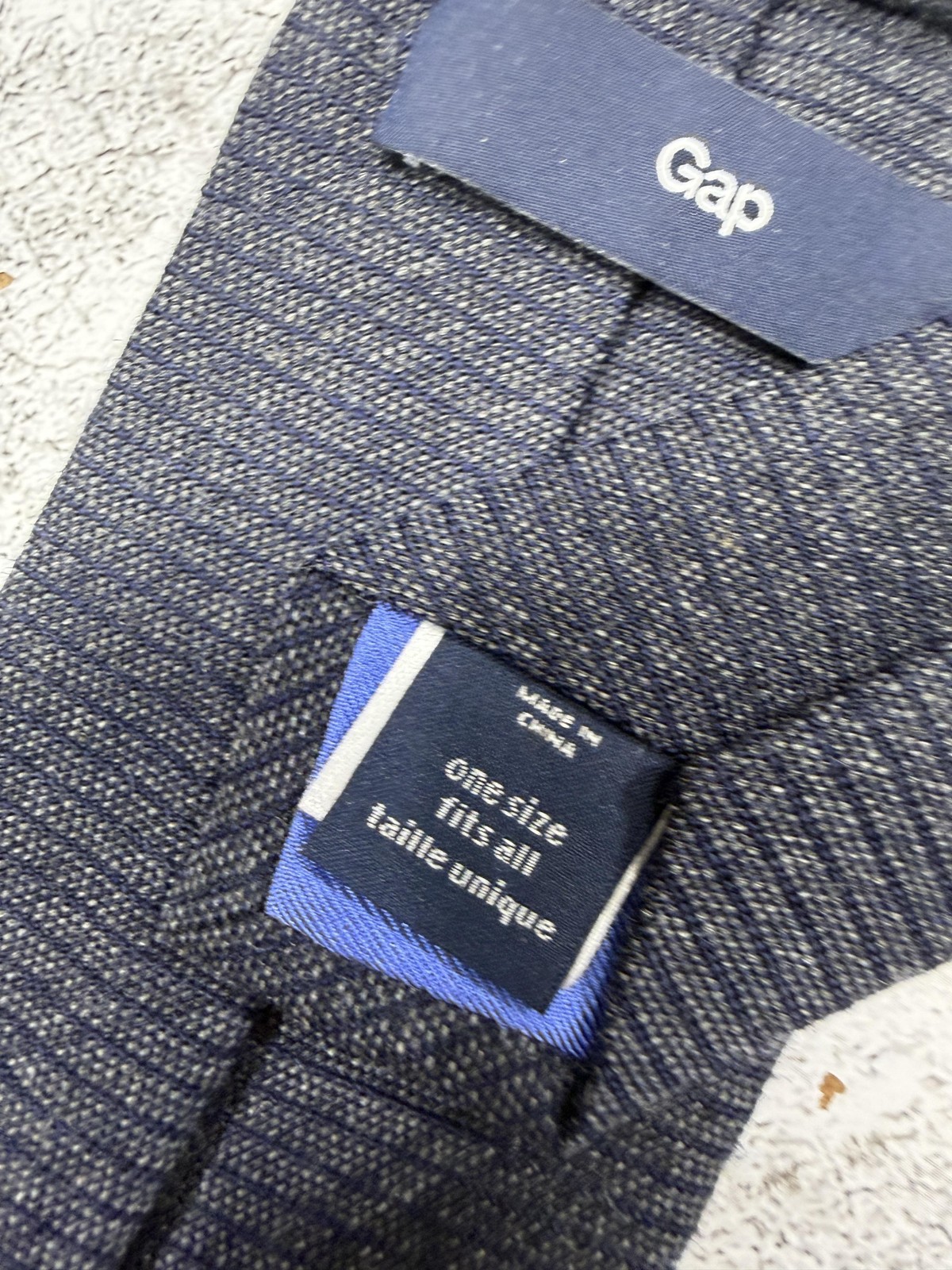 Gap Tie Mens One Size Blue Herringbone Wool Silk Slim Skinny Classic Dress Work