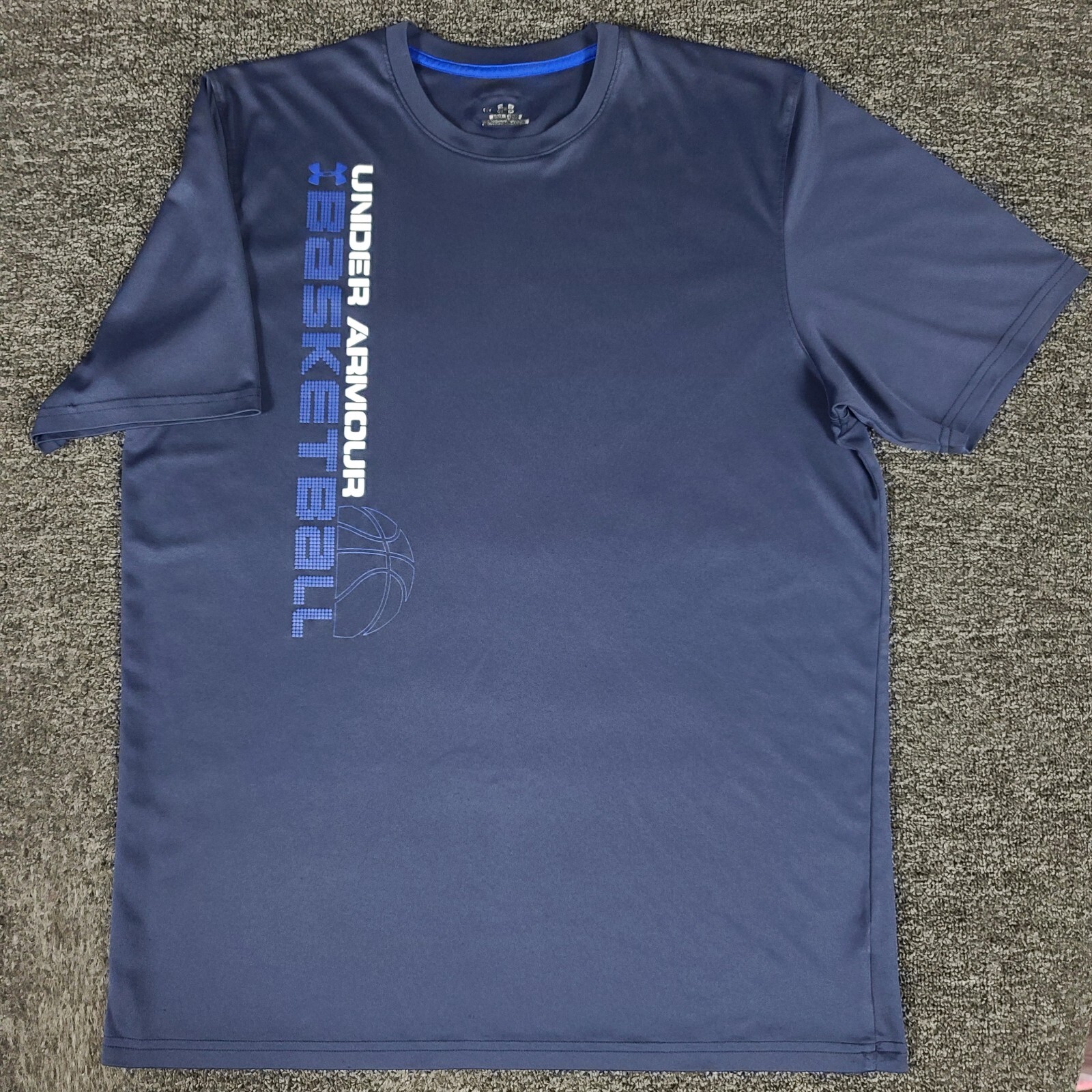 Under Armour Shirt Mens Large Blue Basketball Gym Workout Active Athletic Tee