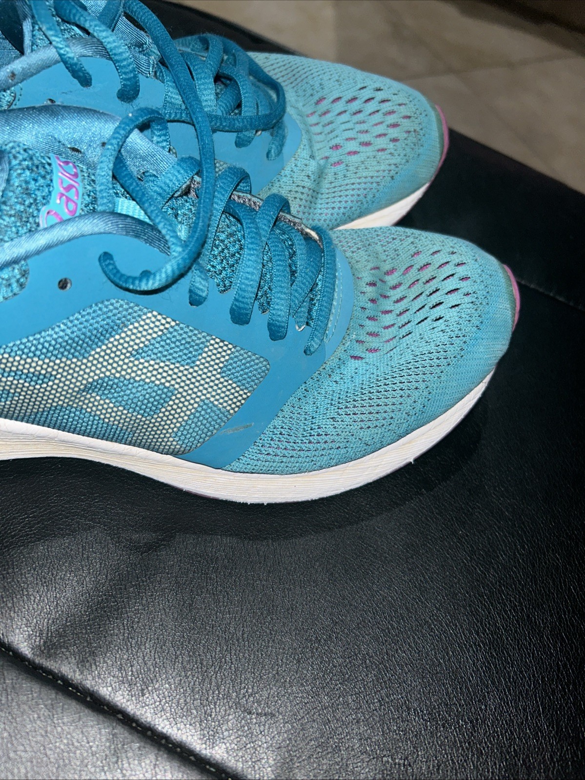 Asics Shoes Road Hawk Ff Running Sneakers Blue Lace Up Low Top T7D7N Womens 8