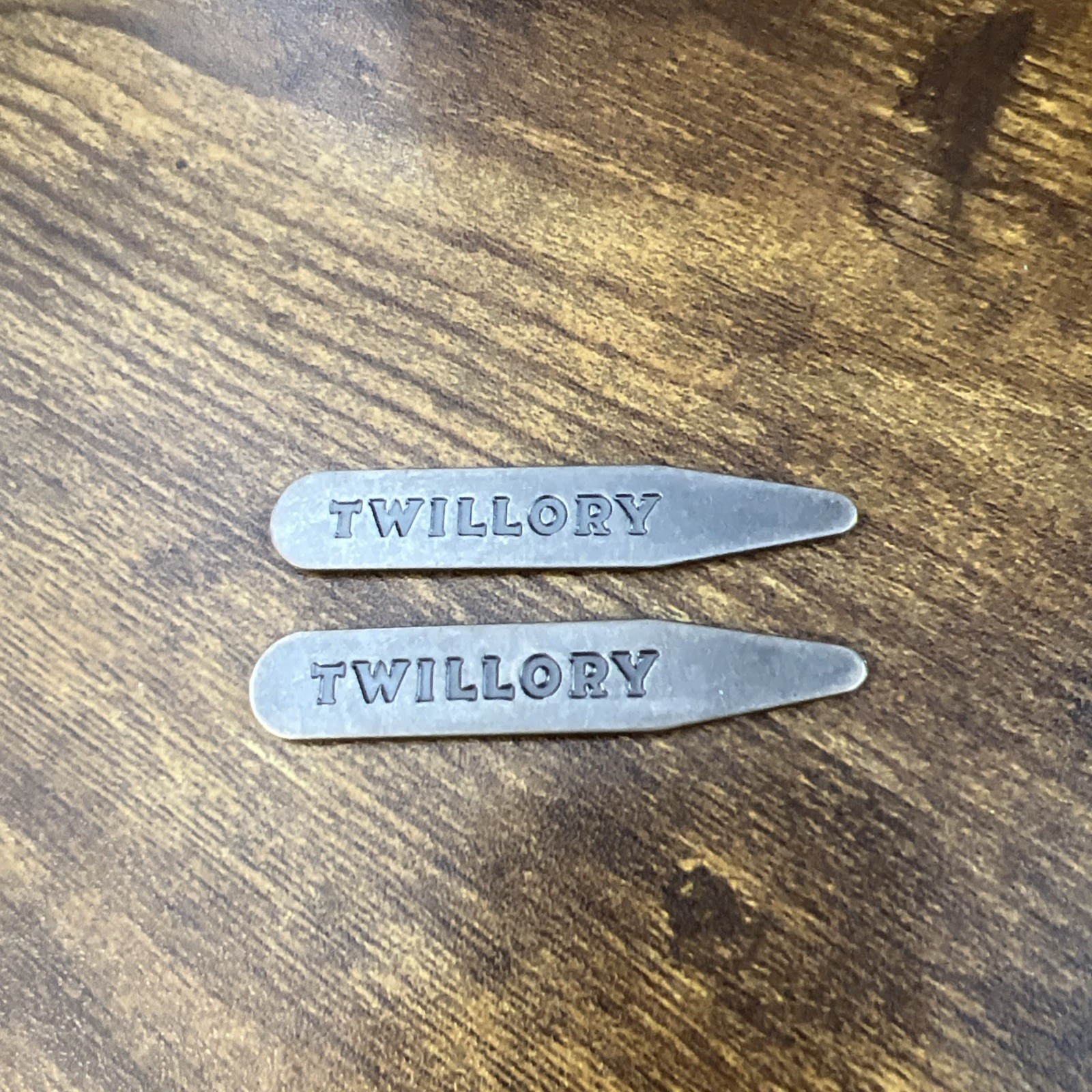 Twillory Brass Metal Collar Stays One Pair 2 Inch Stay One Silver Set