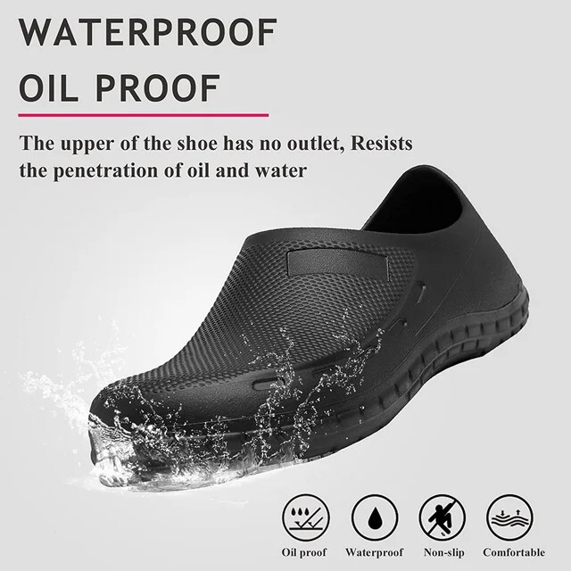 Men Non Slip Work Shoes Waterproof Chef Shoes For Restaurant Oil Resistant Clogs