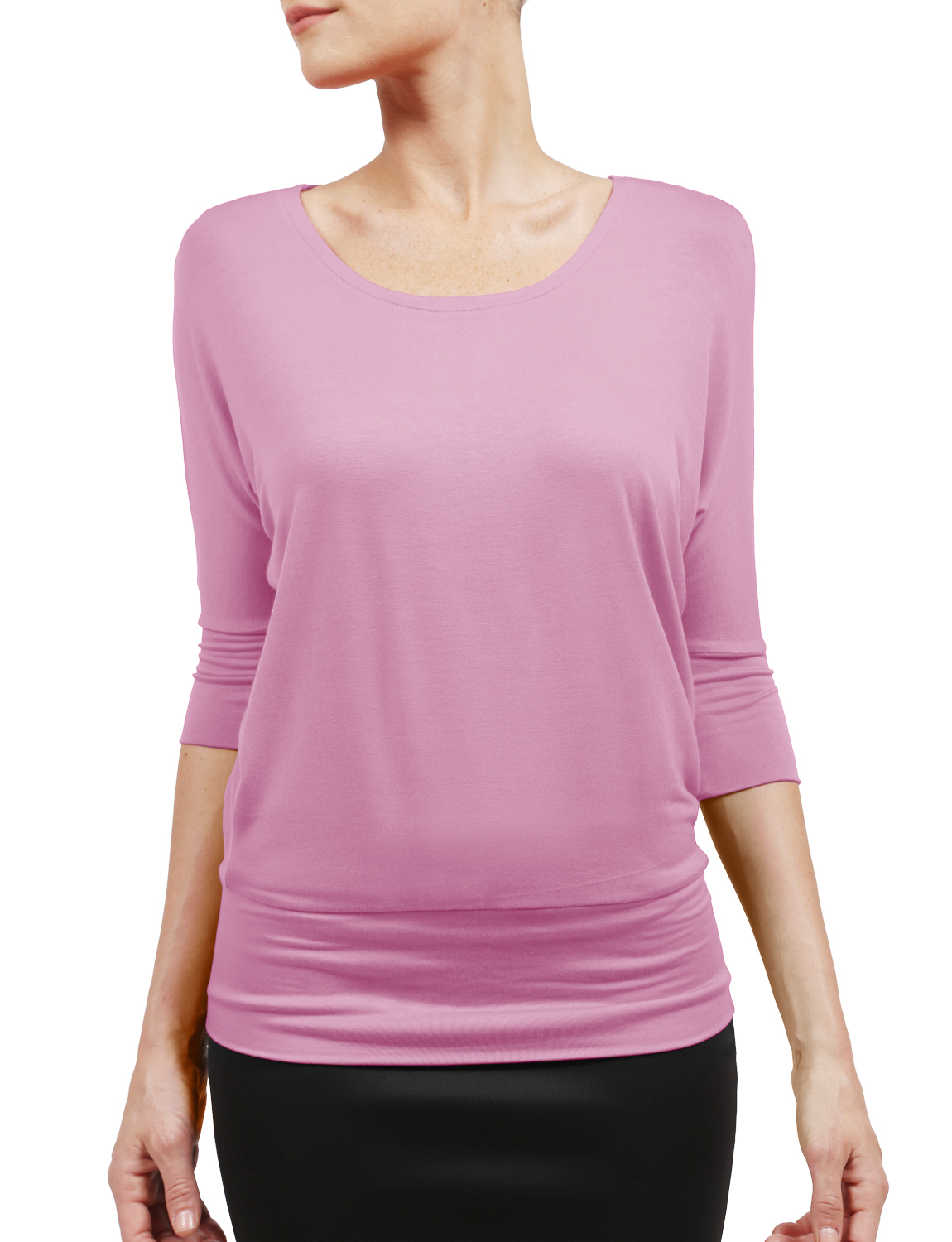 NE PEOPLE Womens Super Soft 3/4 Sleeve Batwing Dolman Top With Stretch NEWT228