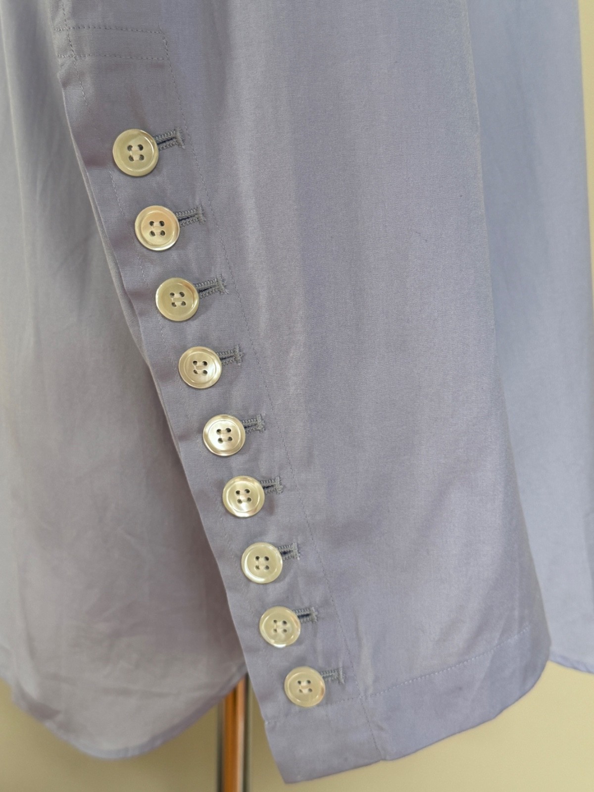 NWT Comme Des Garcons Homme Plus Blue Nine Button Long Sleeve Shirt Sz XS $790