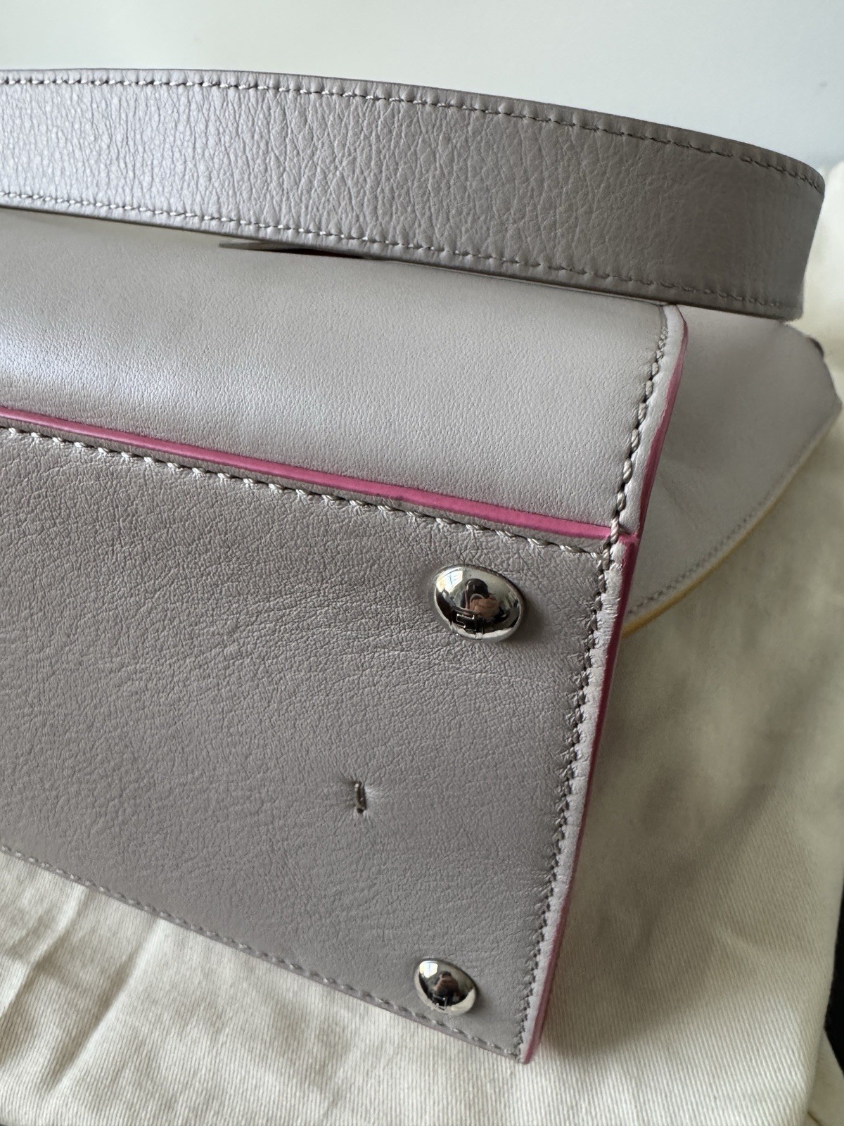 Fendi Vitello Dolce Petite 3Jours Tote Bag – Grigio Grey