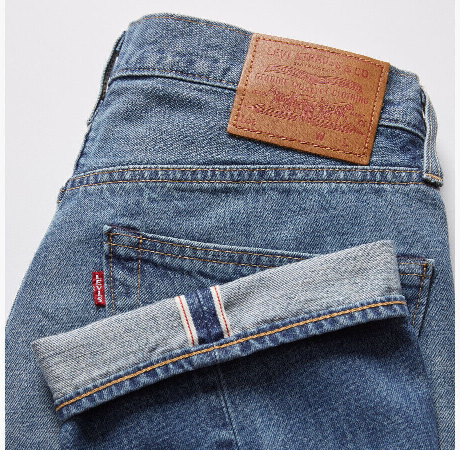 Levi’s Premium 501 Original Fit Men’s Hemp Cotton Selvedge Denim Jeans NEW 34×34
