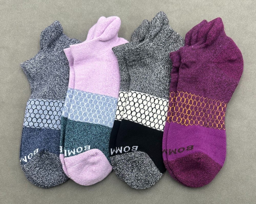 4 Pairs Women’s Honeycomb Tri-Block Ankle Socks athletic Size Med BOMBAS 4 Color
