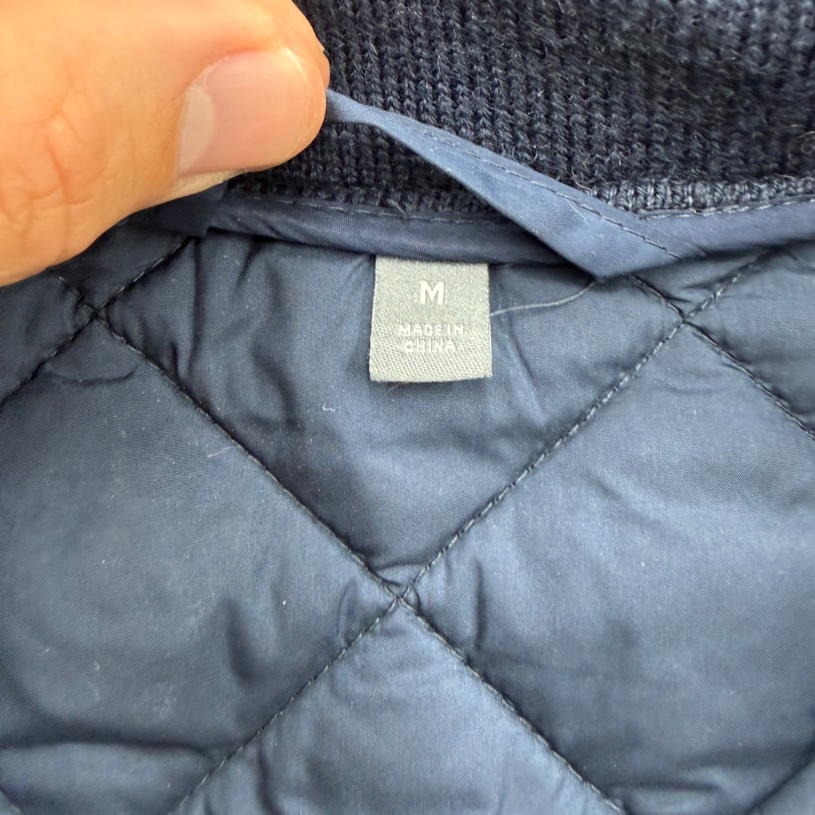 Bonobos Banbury Quilted Jacket Mens Medium Slim Fit Navy Blue Diamond Field Coat