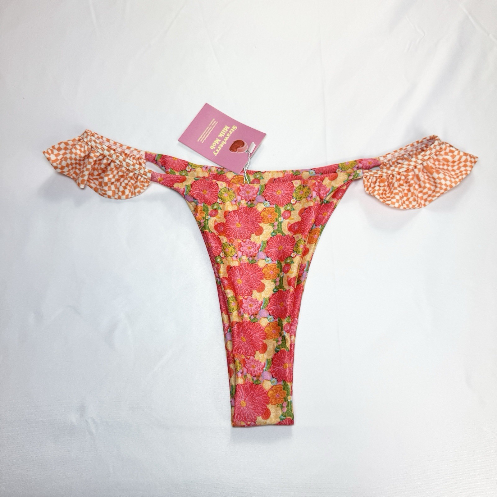 Strawberry Milk Mob Citrus Kiss Bikini Swim Bottom Large Cheeky Ruffle Floral