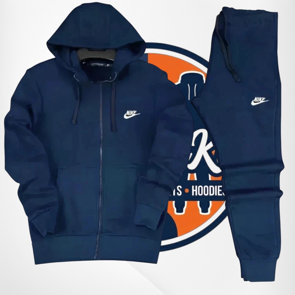 Nike TrackSuit Men’s Sweatsuit Set Hoodie Slim Fit To Match Joggers GymWear Blue