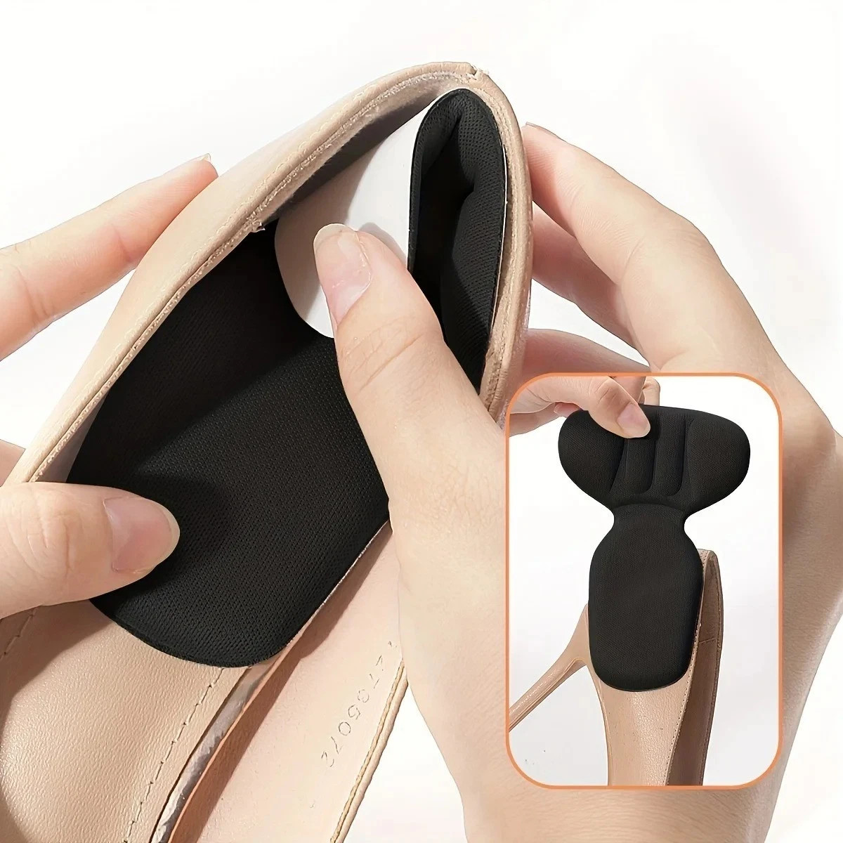 Heel Pads Cushion T Shape Foam Inserts Non Slip Shoe Heel Cup Comfort Soft 1Pair