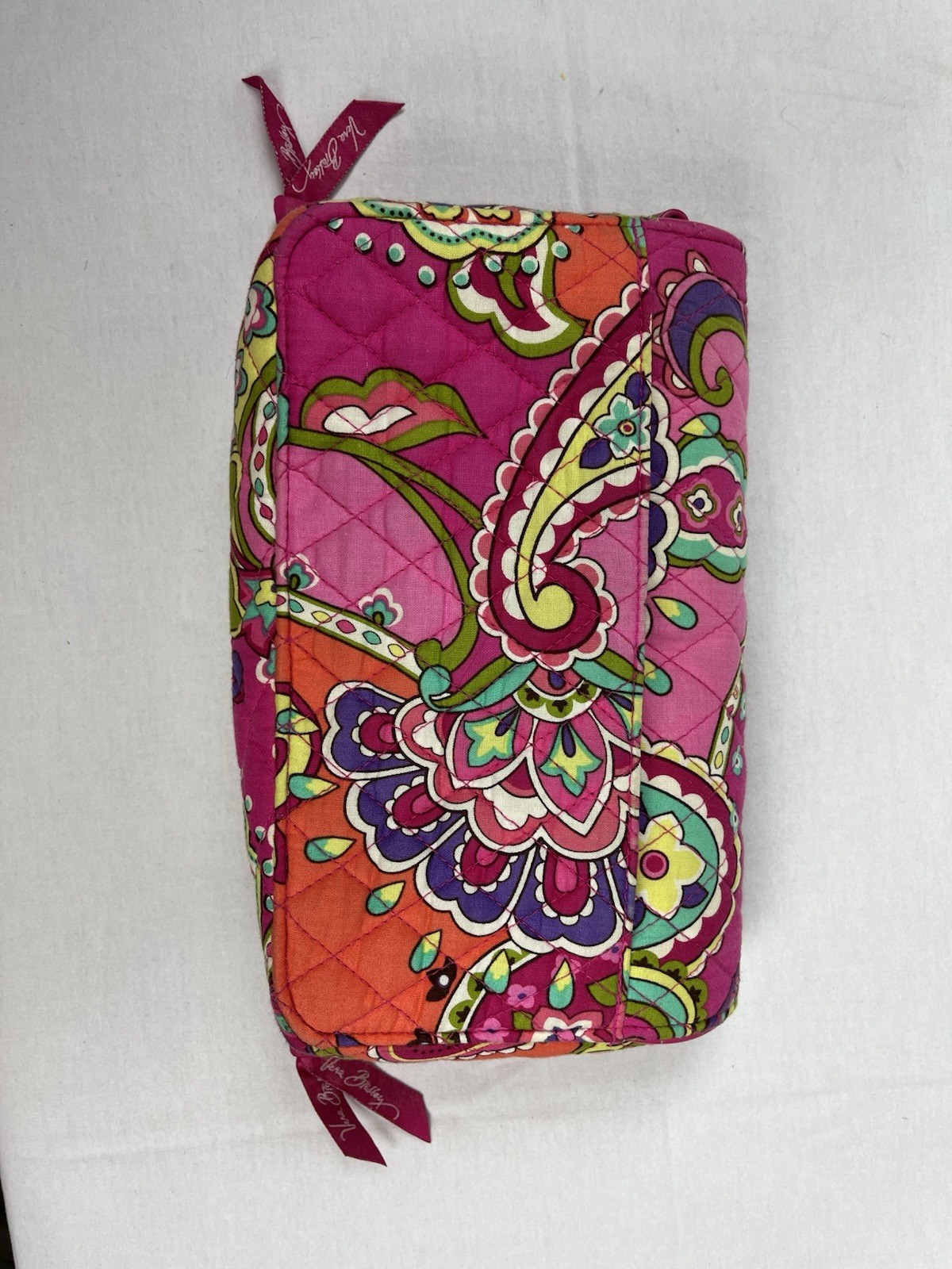 Vera Bradley Floral Pink Multicolor Crossbody Organizer Bag Zip/Turn Lock