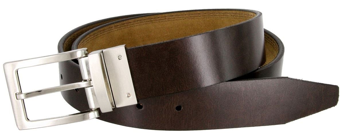 Lejon Genuine Leather Reversible Suede Tan Smooth Brown 1-1/2″ Wide Belt